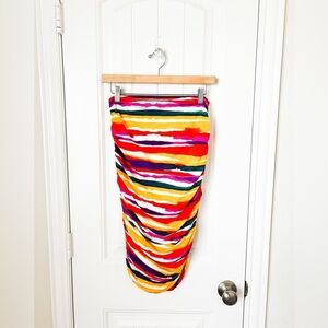 Daniela Corte Strapless Mutlicolor Ruched Tube Mini Dress Size Small